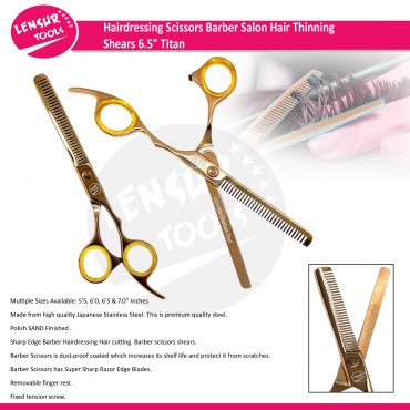 Professional Hairdressing Scissors Barber Salon Hair Thinning Shears 6.5" Titan